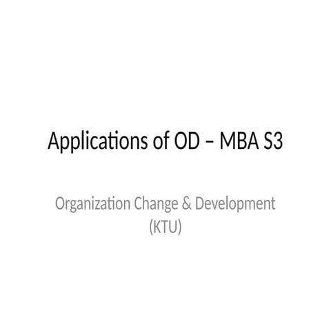 Applications of Organization Development Across Sectors: Healthcare ...