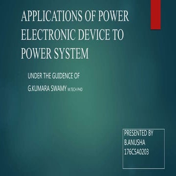 Applications of power electronic device to power system