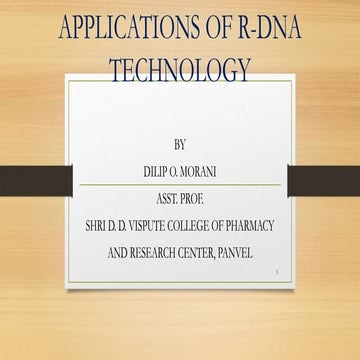 Applications of r-dna technology