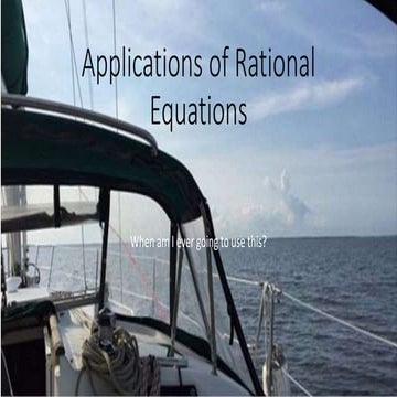 Applications of rational equations powerpoint