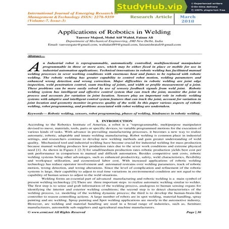 Applications Of Robotics In Welding