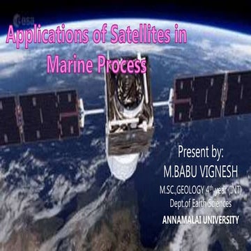 Applications of satellite in  marine process