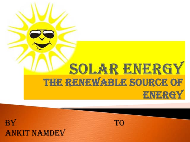 Applications of solar energy