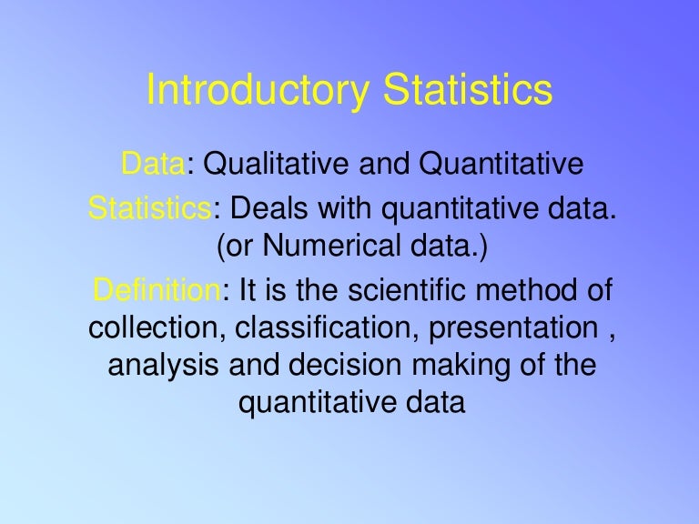 Applications of statistics