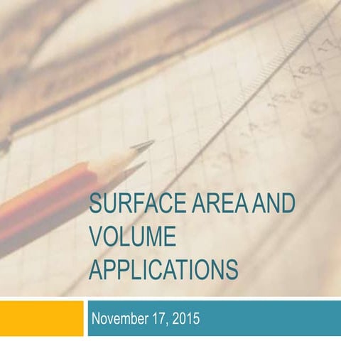 Applications of surface area & volume