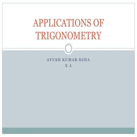 Applications of trigonometry