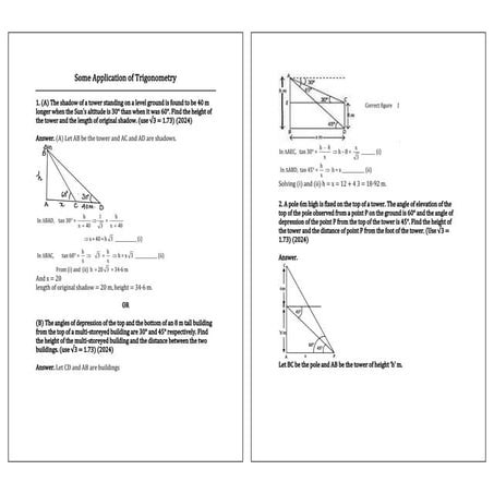 Applications of Trigonometry PYQ'S class 10.pdf