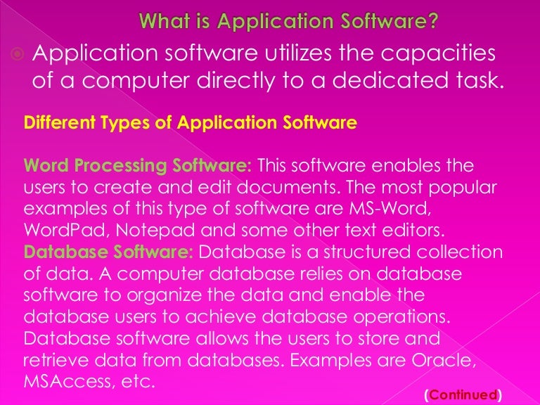 Application software