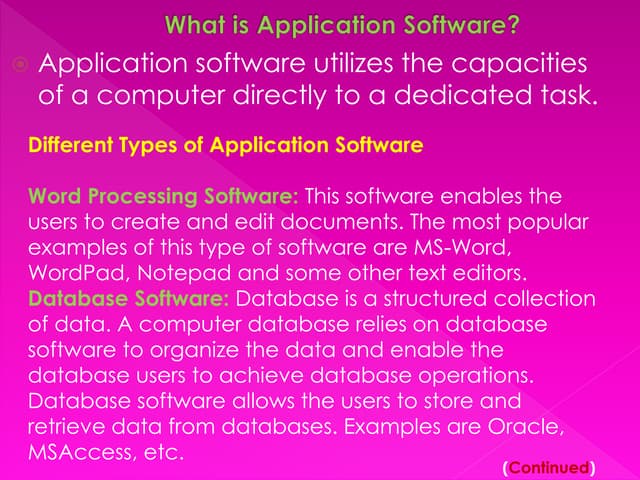 Application software