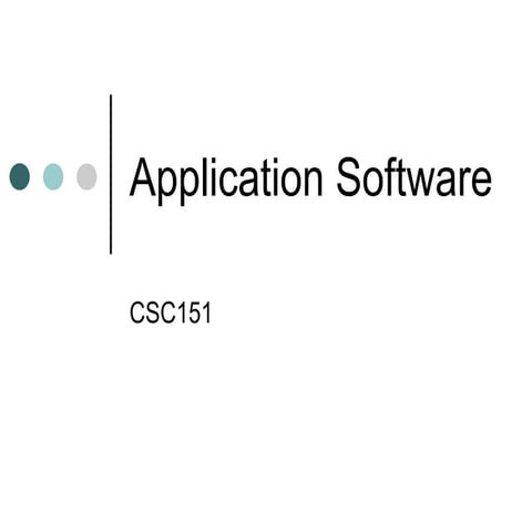 Application SoftwareConsists of programs designed .ppt