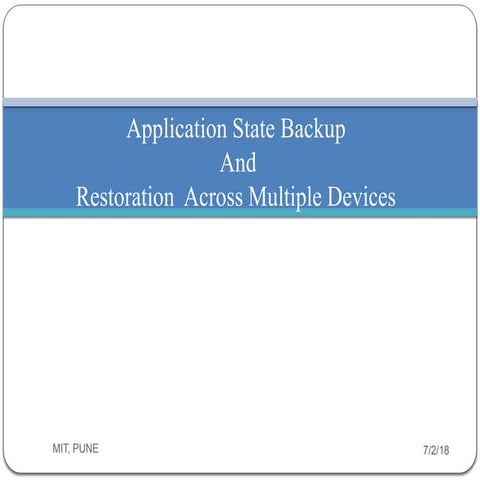 Application state backup and restoration