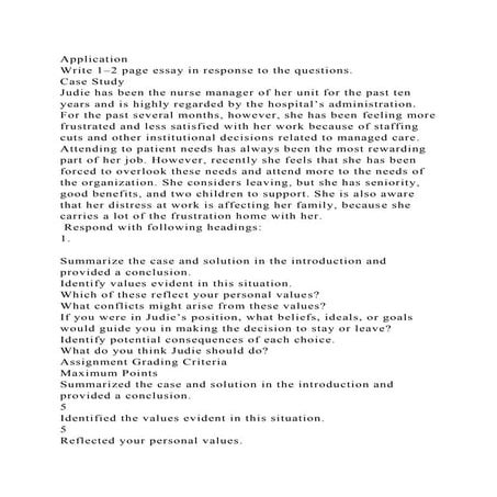 ApplicationWrite 1–2 page essay in response to the questions. Ca.docx