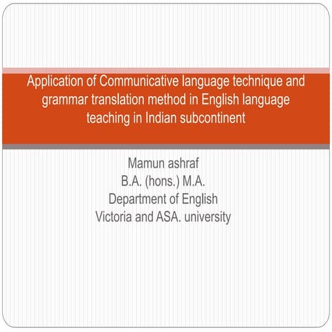 Applicaton of clt and gtm in elt