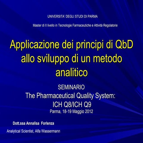 Analytical quality by design