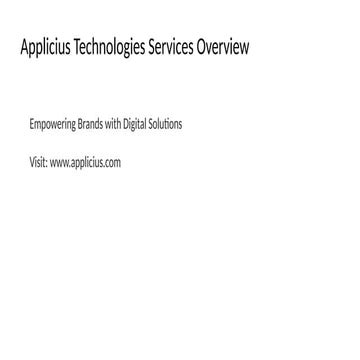 Applicius Technologies: Full Service Overview for Branding, SEO, Web ...