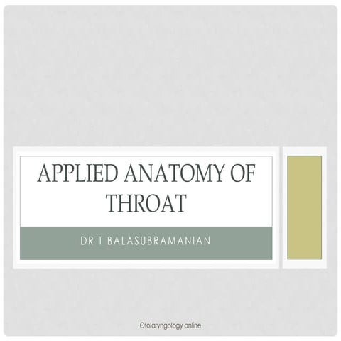 Applied anatomy of throat