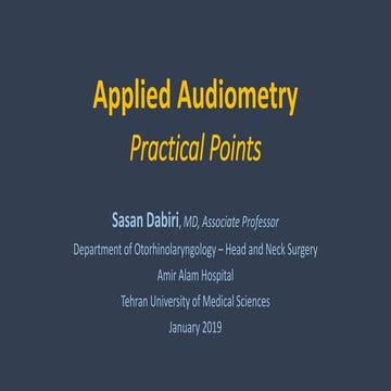 Applied audiometry | PPTX