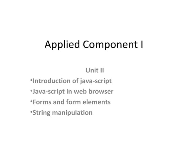 Applied component i unit 2