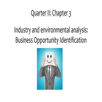 Industry and environmental analysis: business opportunity identification