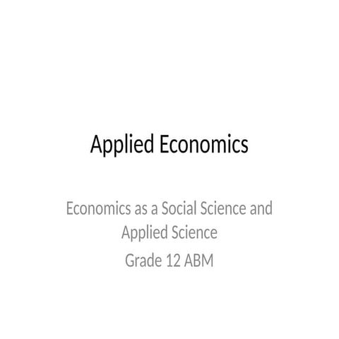 Abm applied economics cg | PDF