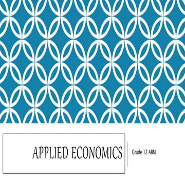 Introduction to Applied Economics Grade 12