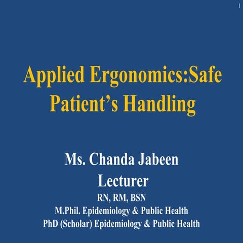 Applied ergonomics safe patient's handling
