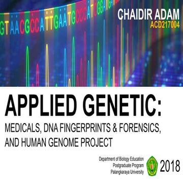 Applied Genetic (Genetika Terapan) - Chaidir Adam 2018