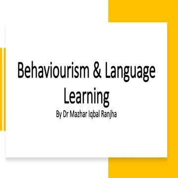 Behaviorism education curriculum | PPTX