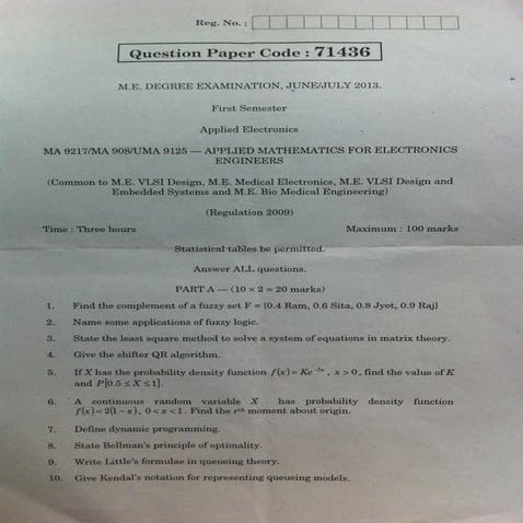 Applied maths for electronics engineers june 2013 (1) | PDF