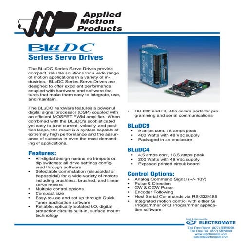 Applied motion products b lu dc_datasheet