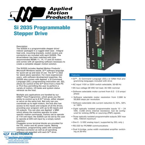 Applied motion products si2035 datasheet