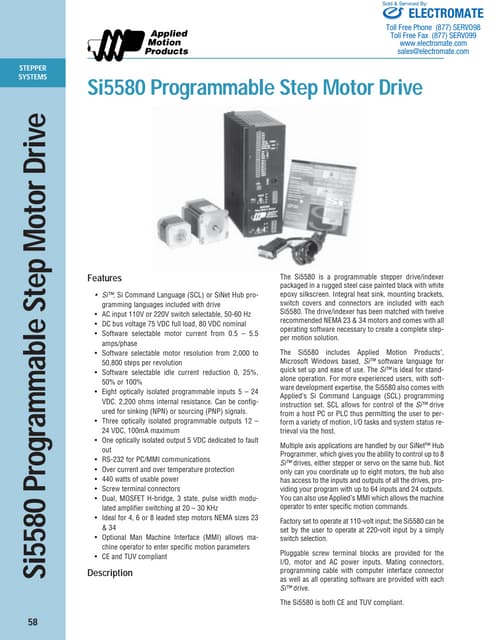 Applied motion products si5580 datasheet