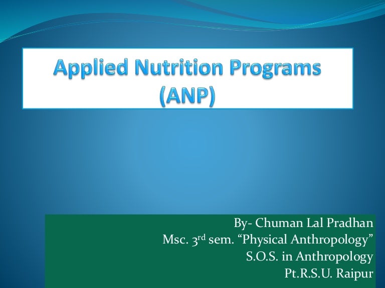 Applied nutritional programme