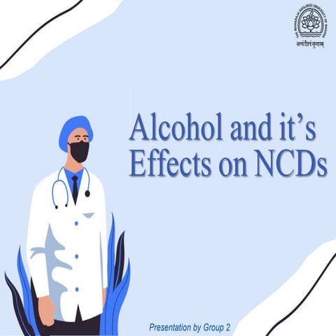 alcohol consumption and NCDs | PPTX