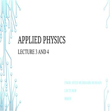 Applied Physics Leecture, Bascis of Applied Physics and Applications in ...
