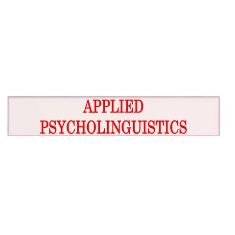 Applied psycholinguistics