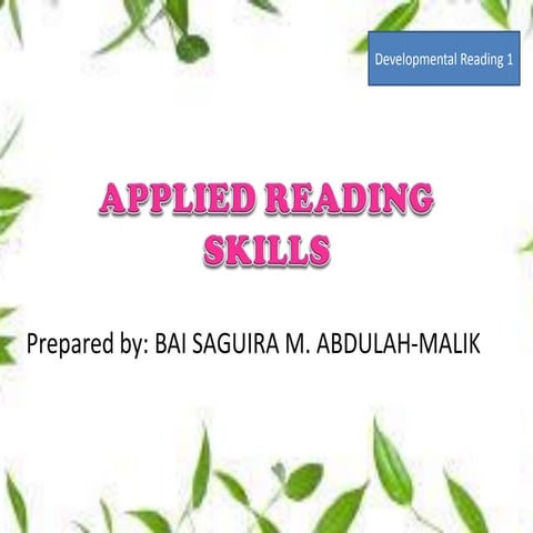 Applied reading skills