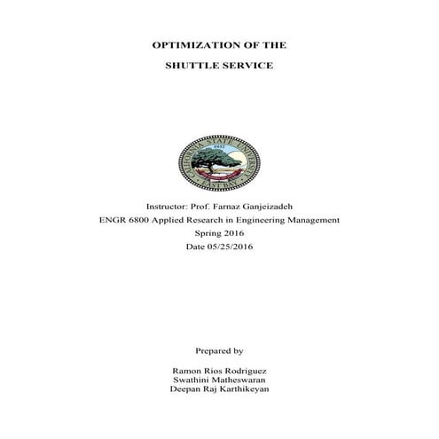 Applied research. Optimization of the Shuttle Services