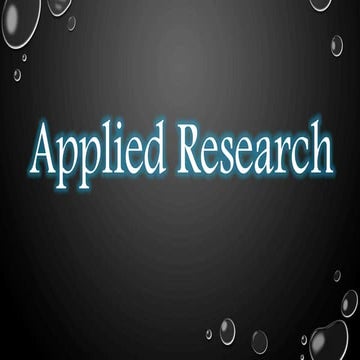 Applied research 1)practical research)