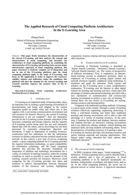 Applied research of e learning