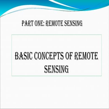 Fundamentals of Remote Sensing  Applied Remote Sensing Basics  Introduction t...