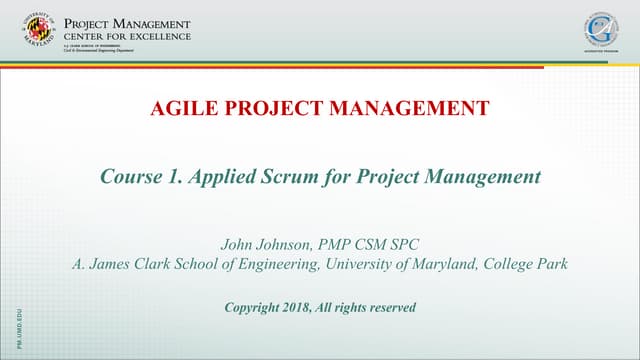 Applied scrum for project management