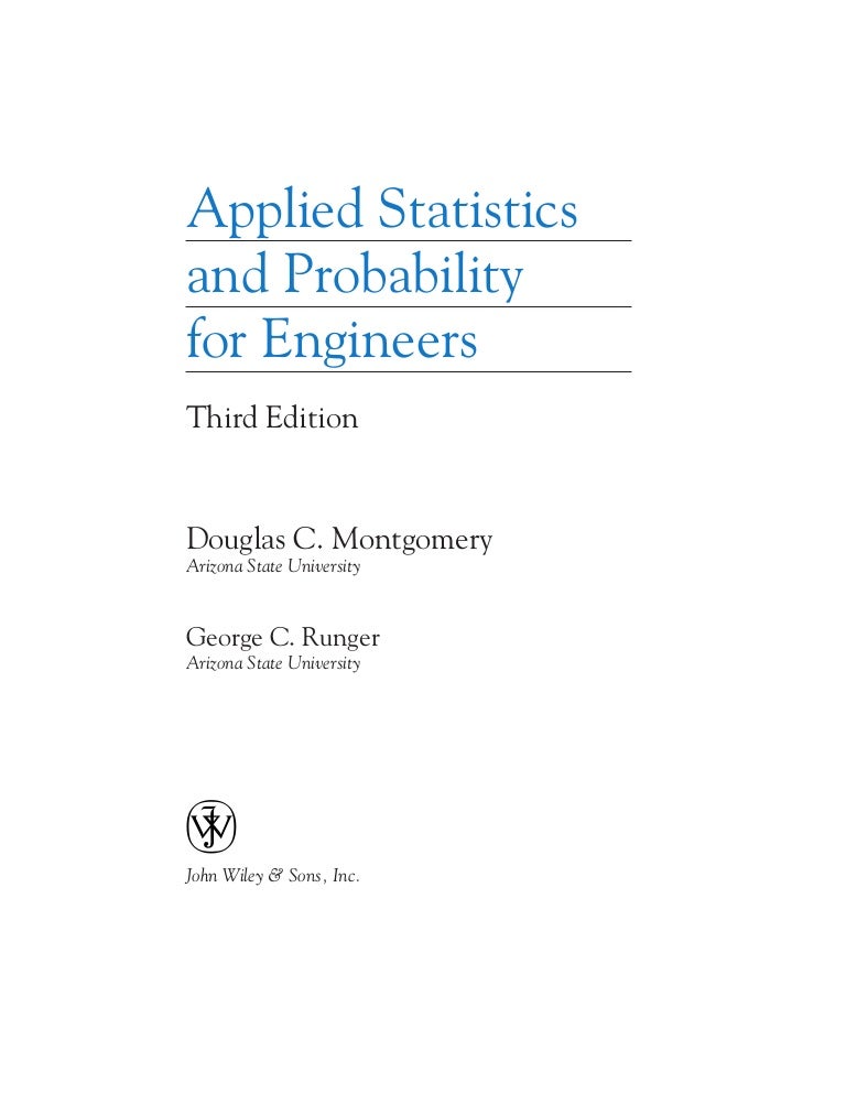 Engineers A To Z >> Applied Statistics And Probability For Engineers Solution Engineers A To Z >> Applied Statistics And Probability For Engineers Solution