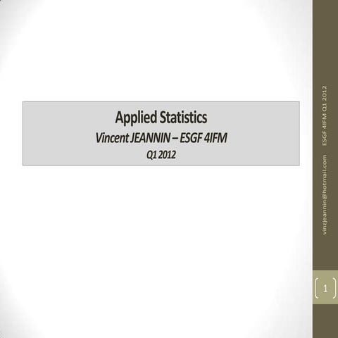 Applied Statistics IV | PPTX | Stocks and Bonds | Personal Investing