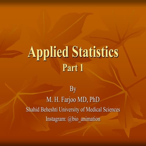 Applied statistics part 1