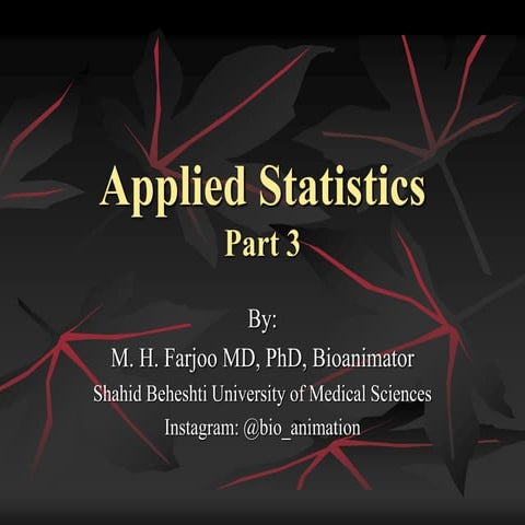 Applied statistics part 3 | PPT