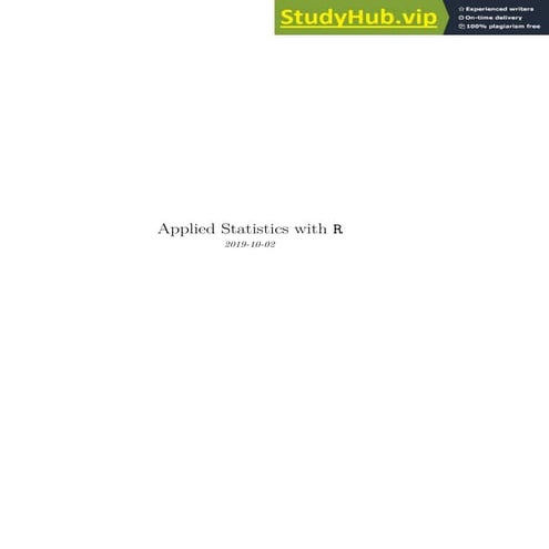 Applied Statistics With R