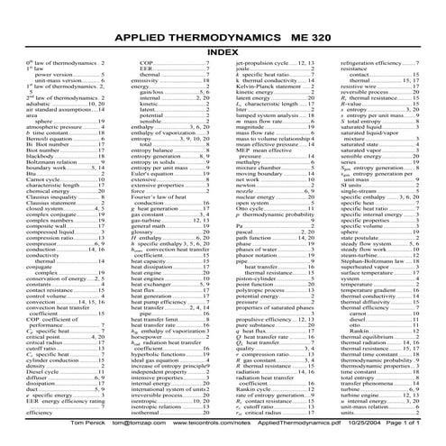 Applied thermodynamics