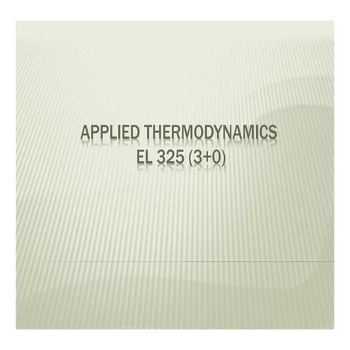 Applied thermodynamics(lecture 3)