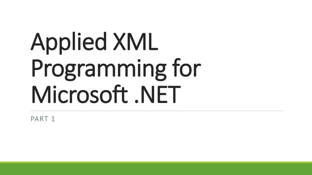 Applied xml programming for microsoft